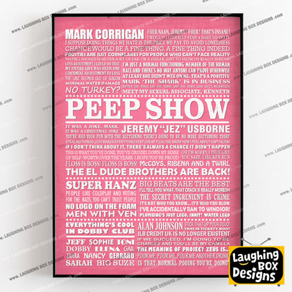 PEEP SHOW Typography Print (available in 8 colours)