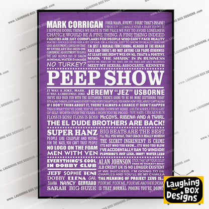 PEEP SHOW Typography Print (available in 8 colours)