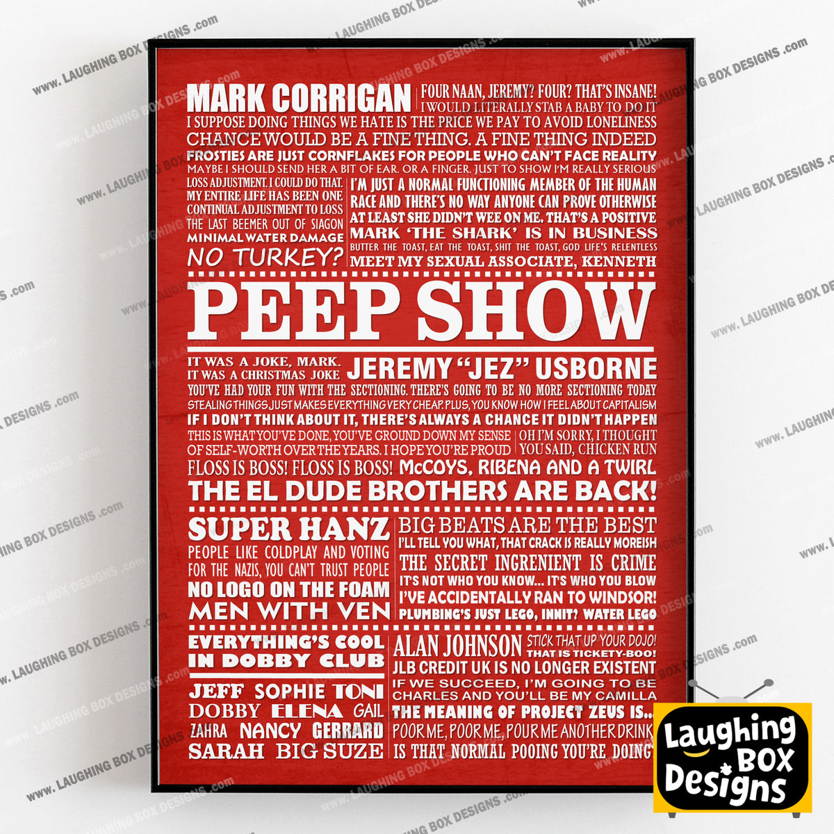 PEEP SHOW Typography Print (available in 8 colours)
