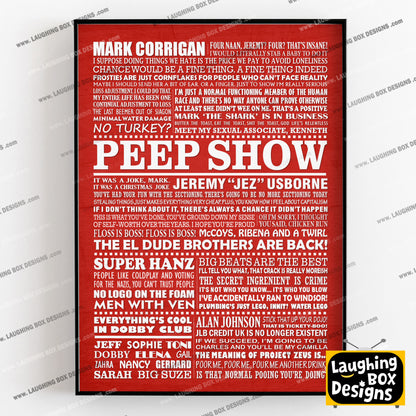 PEEP SHOW Typography Print (available in 8 colours)