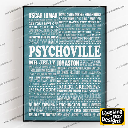 PSYCHOVILLE Typography Print (available in 8 colours)