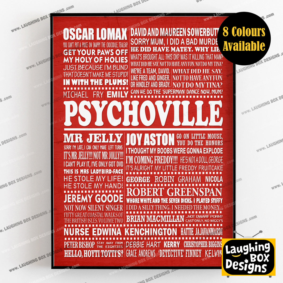 PSYCHOVILLE Typography Print (available in 8 colours)