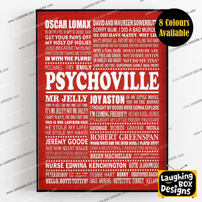 PSYCHOVILLE Typography Print (available in 8 colours)