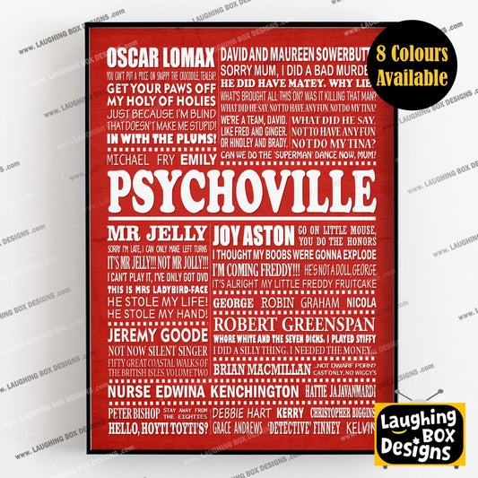 PSYCHOVILLE Typography Print (available in 8 colours)