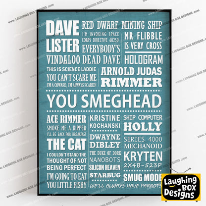 RED DWARF Typography Print (available in 8 colours)