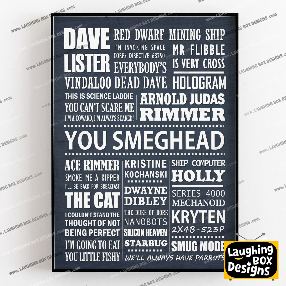 RED DWARF Typography Print (available in 8 colours)