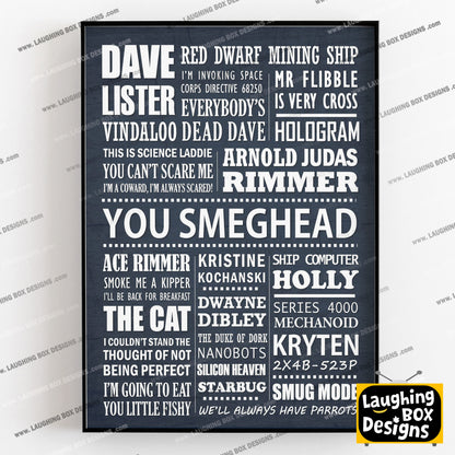 RED DWARF Typography Print (available in 8 colours)