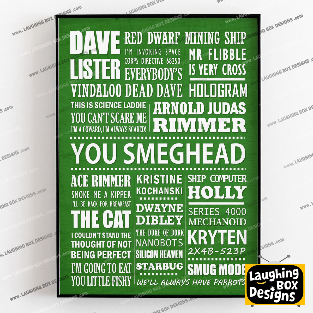 RED DWARF Typography Print (available in 8 colours)