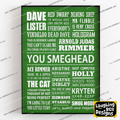 RED DWARF Typography Print (available in 8 colours)