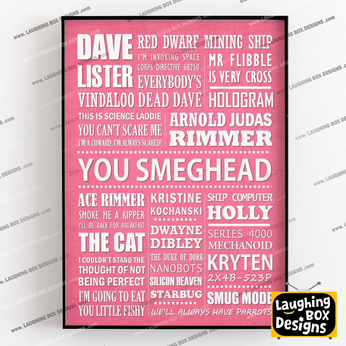 RED DWARF Typography Print (available in 8 colours)