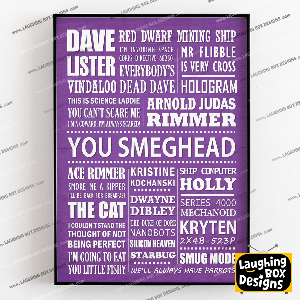 RED DWARF Typography Print (available in 8 colours)