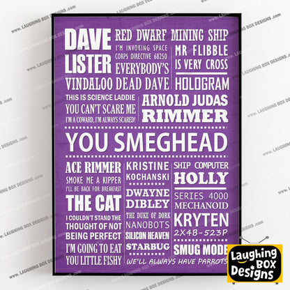 RED DWARF Typography Print (available in 8 colours)