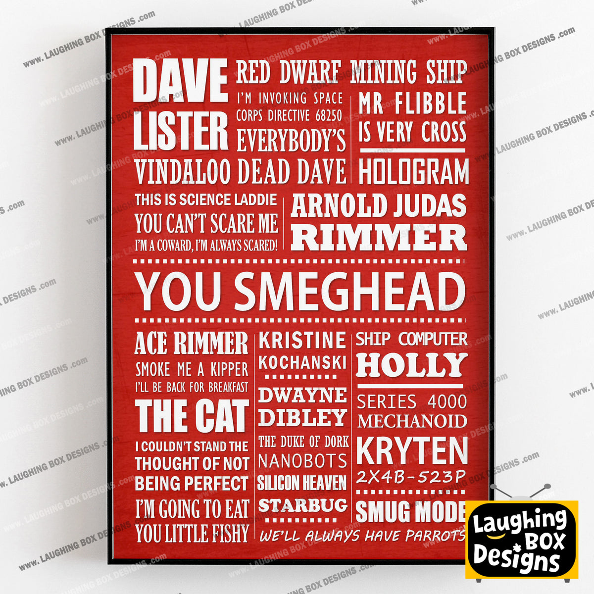 RED DWARF Typography Print (available in 8 colours)