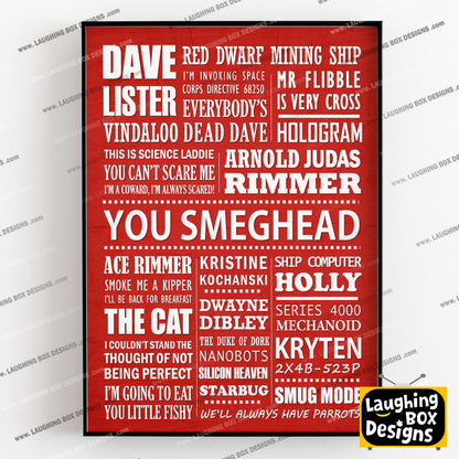 RED DWARF Typography Print (available in 8 colours)