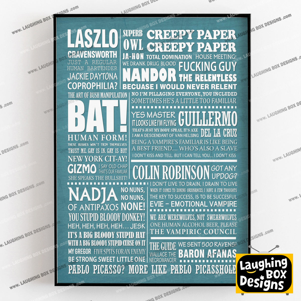 WHAT WE DO IN THE SHADOWS Typography Print (available in 8 colours)