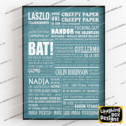 WHAT WE DO IN THE SHADOWS Typography Print (available in 8 colours)