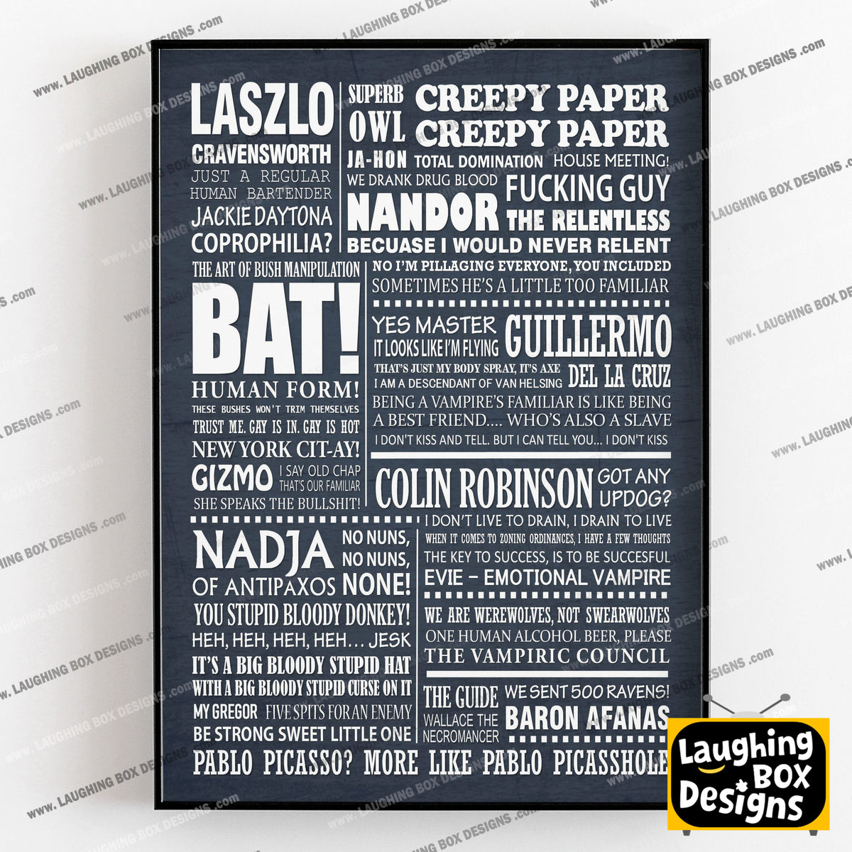 WHAT WE DO IN THE SHADOWS Typography Print (available in 8 colours)