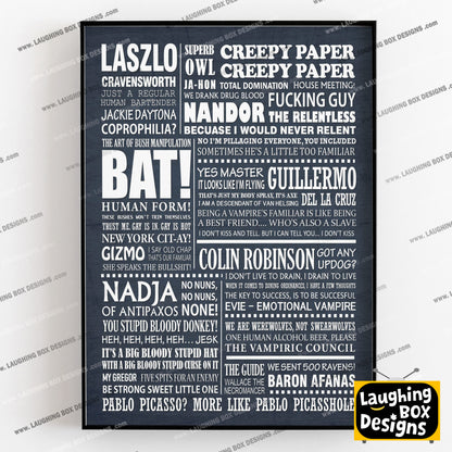 WHAT WE DO IN THE SHADOWS Typography Print (available in 8 colours)
