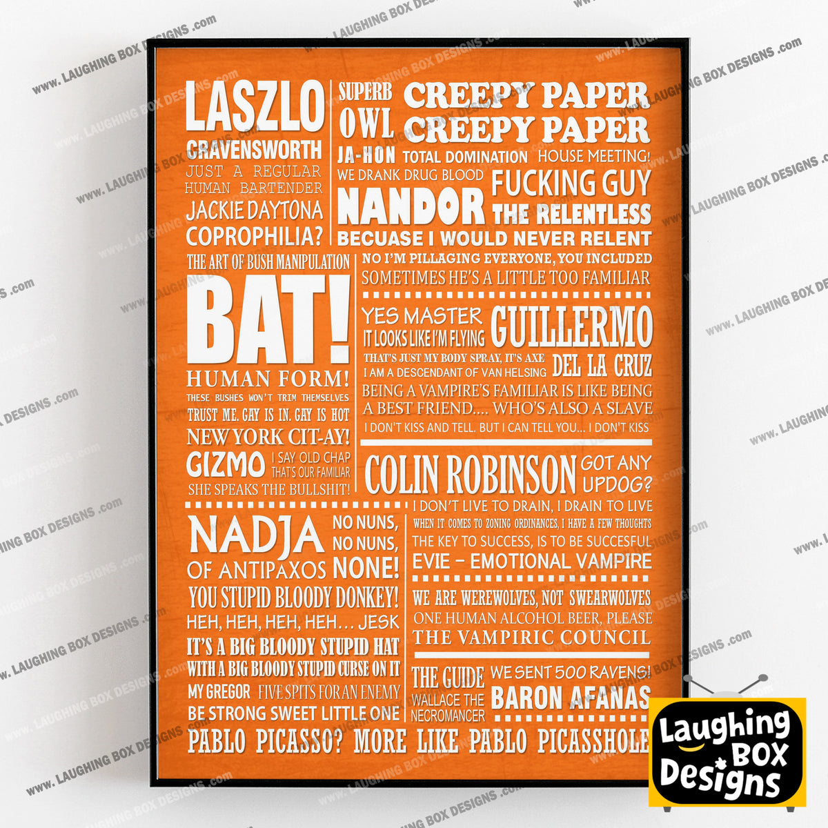 WHAT WE DO IN THE SHADOWS Typography Print (available in 8 colours)