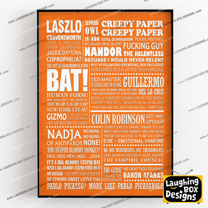 WHAT WE DO IN THE SHADOWS Typography Print (available in 8 colours)