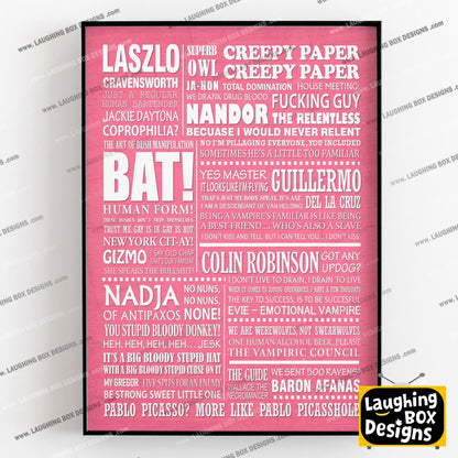 WHAT WE DO IN THE SHADOWS Typography Print (available in 8 colours)