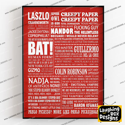 WHAT WE DO IN THE SHADOWS Typography Print (available in 8 colours)