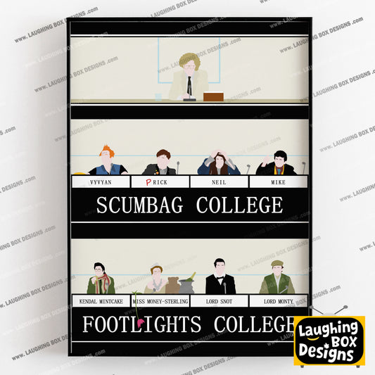 UNIVERSITY CHALLENGE, SCUMBAG COLLEGE vs Footlights College, Bambi Episode Scene, The Young Ones Print
