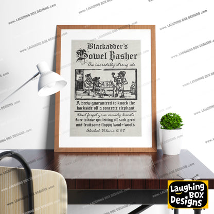 BLACKADDER'S BOWEL BASHER Incredibly Strong Ale Advert, Blackadder Print