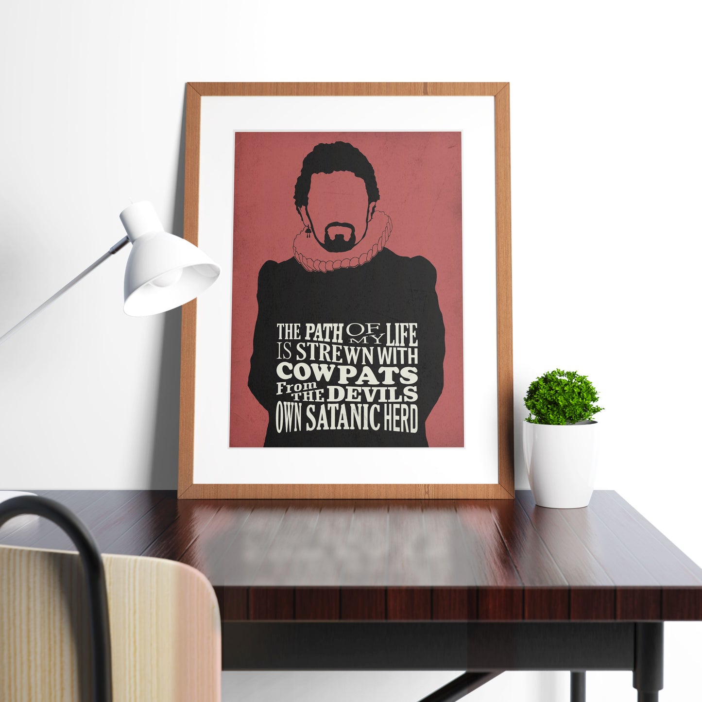 COWPATS FROM THE DEVILS HERD, Lord Blackadder Quote, Blackadder Print (Red)