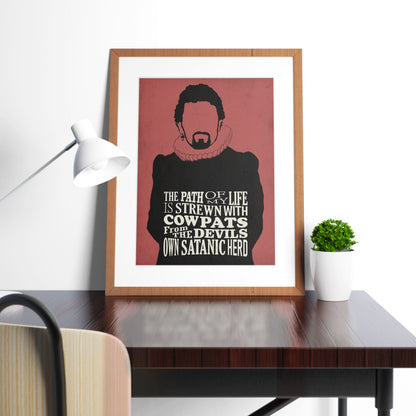 COWPATS FROM THE DEVILS HERD, Lord Blackadder Quote, Blackadder Print (Red)