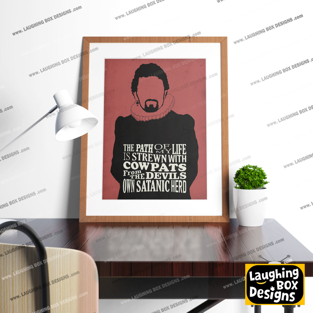 COWPATS FROM THE DEVILS HERD, Lord Blackadder Quote, Blackadder Print (Red)