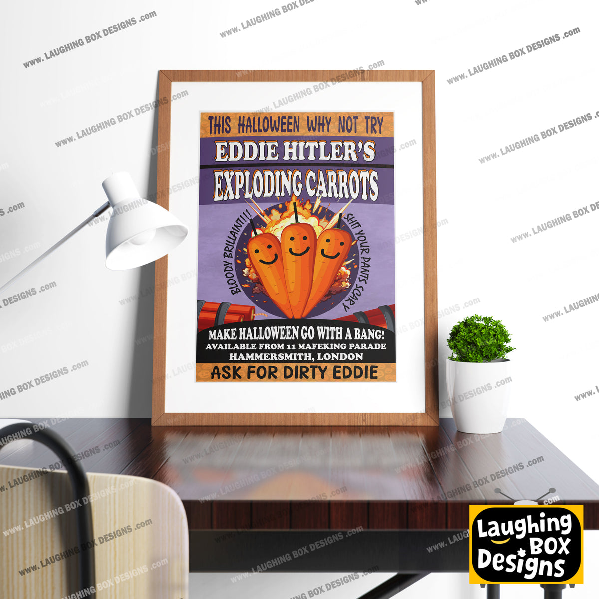 DIRTY EDDIE'S EXPLODING HALLOWEEN CARROTS,  Bottom Print