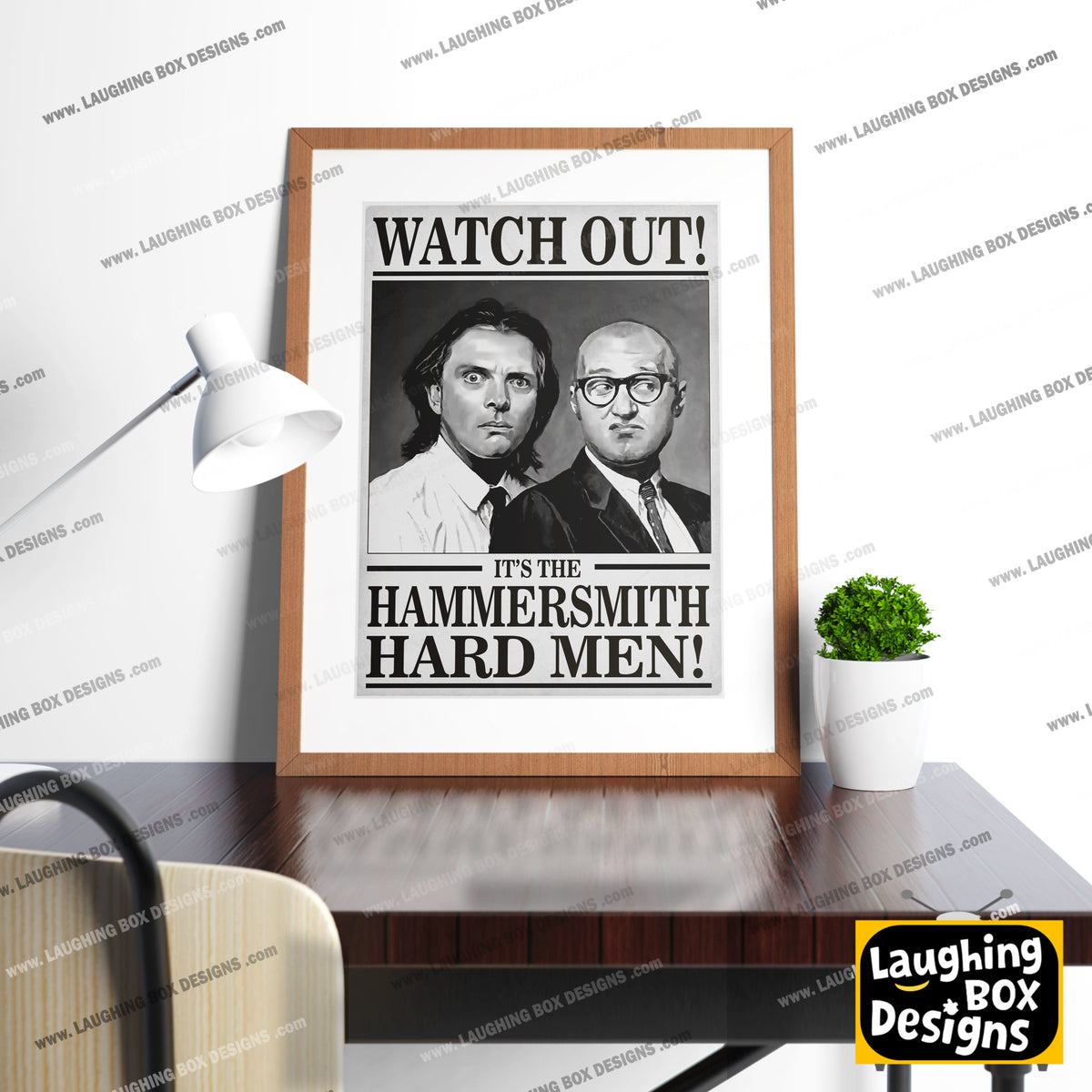 WATCH OUT! IT'S THE HAMMERSMITH HARD MEN! Richie and Eddie Portrait. Bottom Print