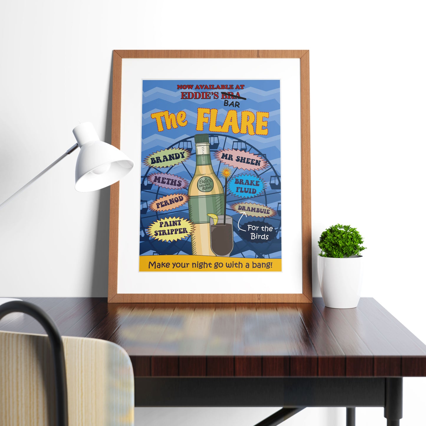 THE FLARE / EXPLODING COCKTAIL Eddie's Bar Cocktail Poster, Bottom Print