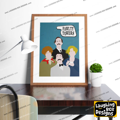 FAWLTY TOWERS Comedy Characters Minimalist Print