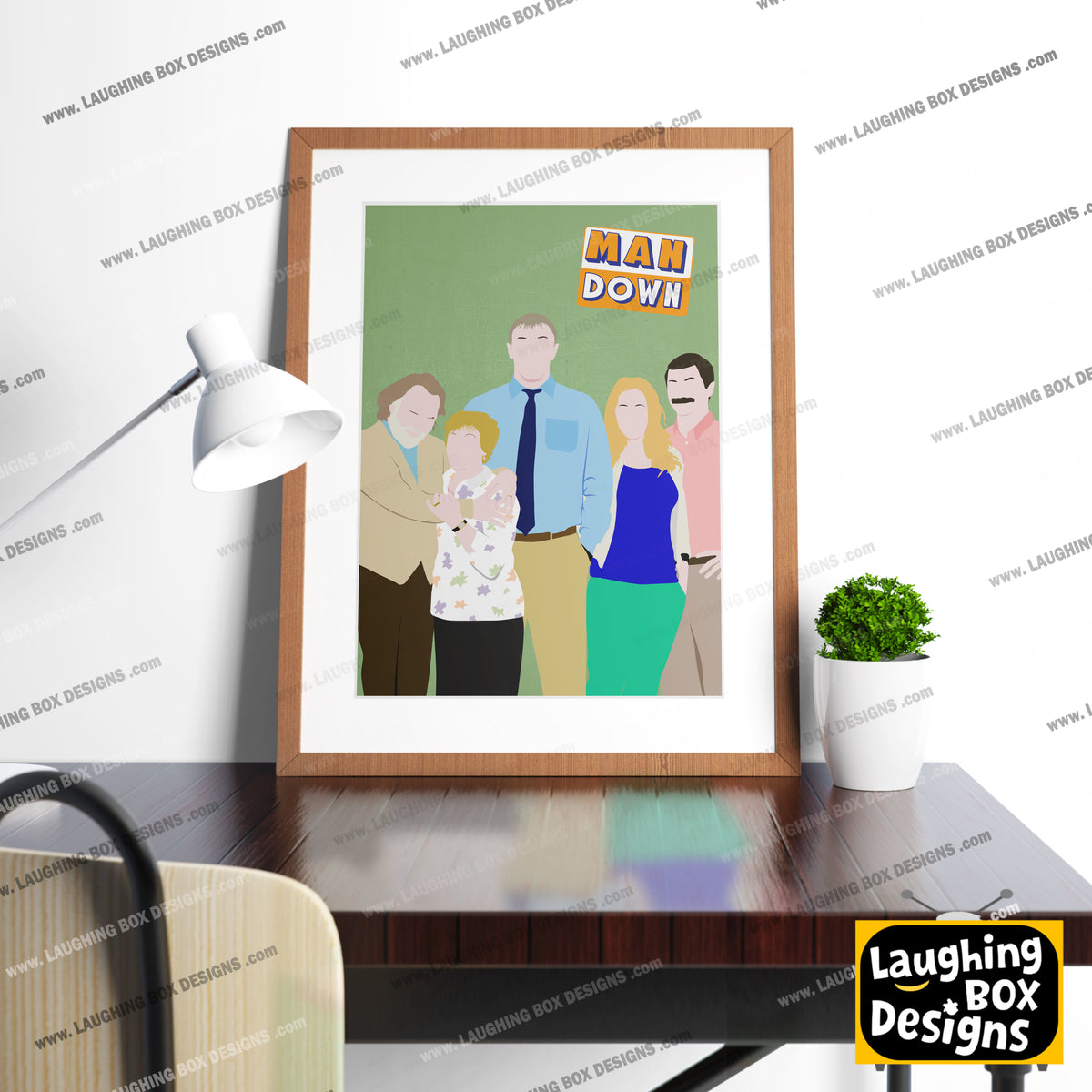 MAN DOWN Comedy Characters Minimalist Print
