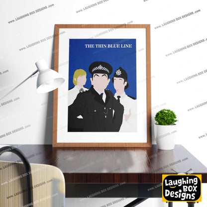 THE THIN BLUE LINE Comedy Characters Minimalist Print