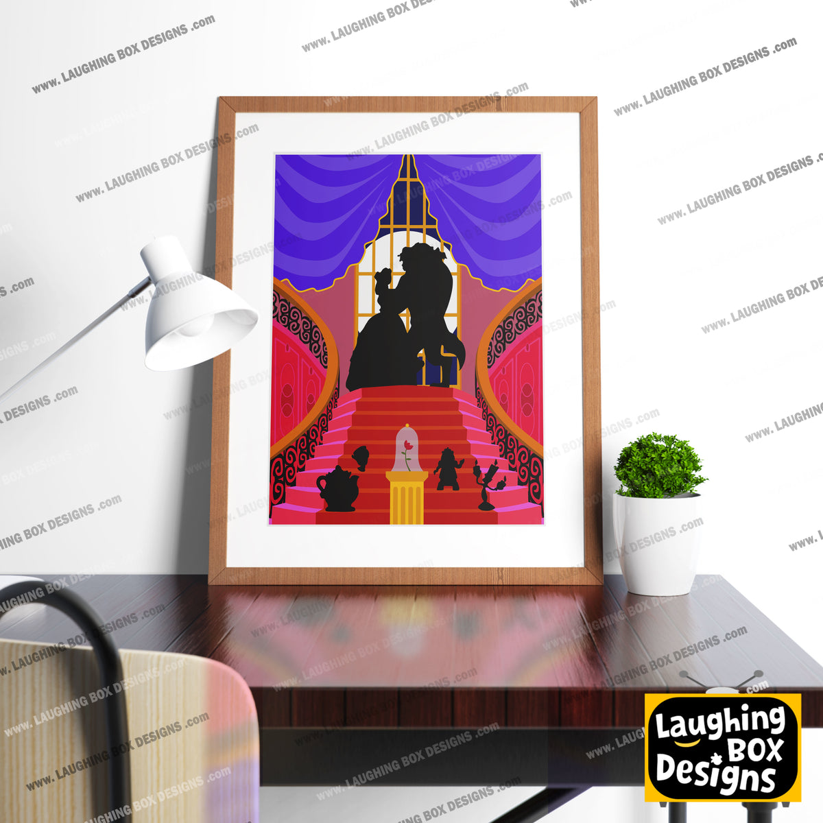 DISNEY'S BEAUTY and the BEAST Character inspired Silhouette Print