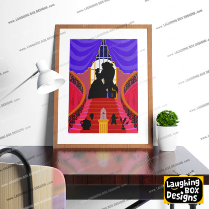 DISNEY'S BEAUTY and the BEAST Character inspired Silhouette Print