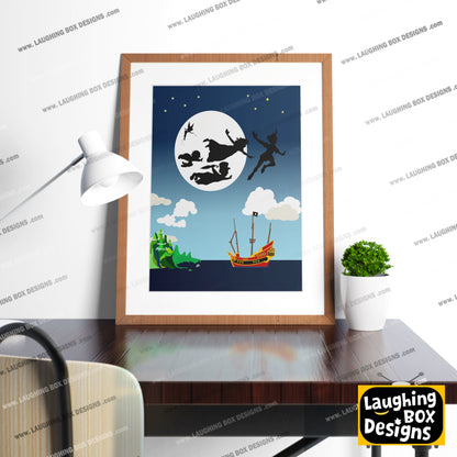 DISNEY'S PETER PAN Character inspired Silhouette Print