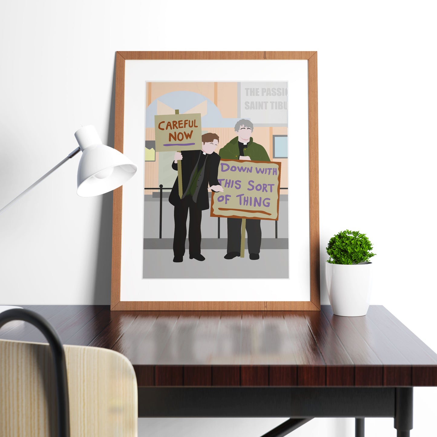 Down with this Sort of Thing / Careful Now, Full Scene Protest, Father Ted Print