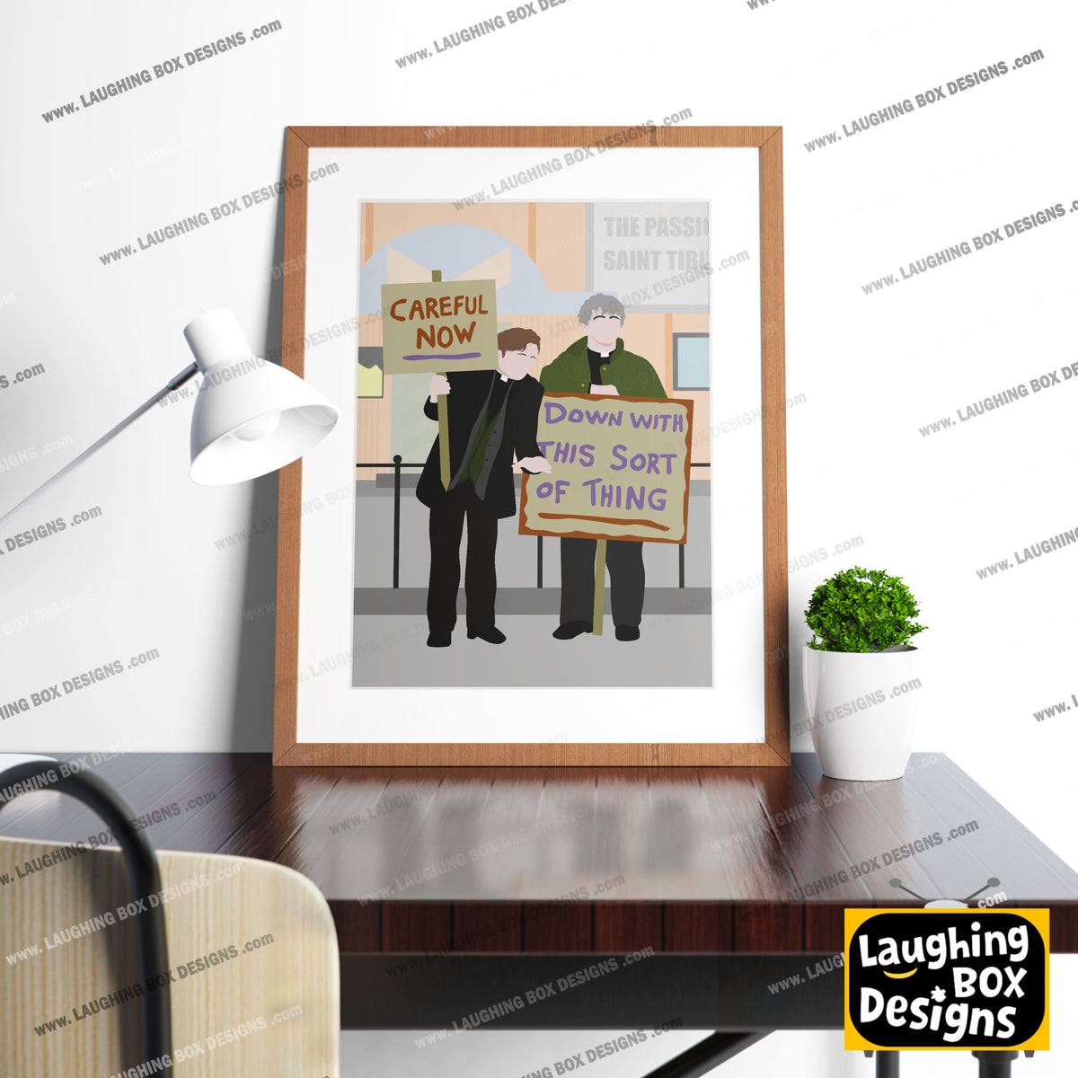 Down with this Sort of Thing / Careful Now, Full Scene Protest, Father Ted Print