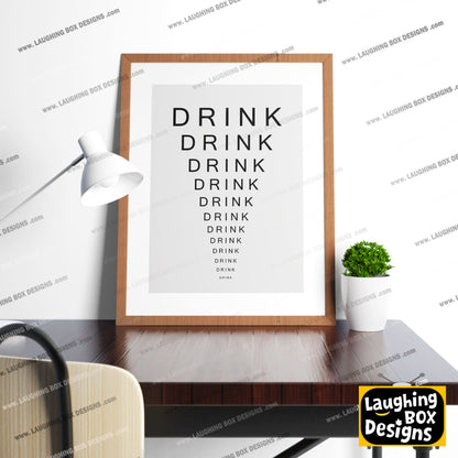 Drink Eye Chart / Father Jack Opticians, Father Ted Print