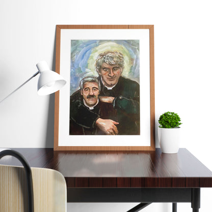 Father Stone Portrait Painting, Father Ted Print