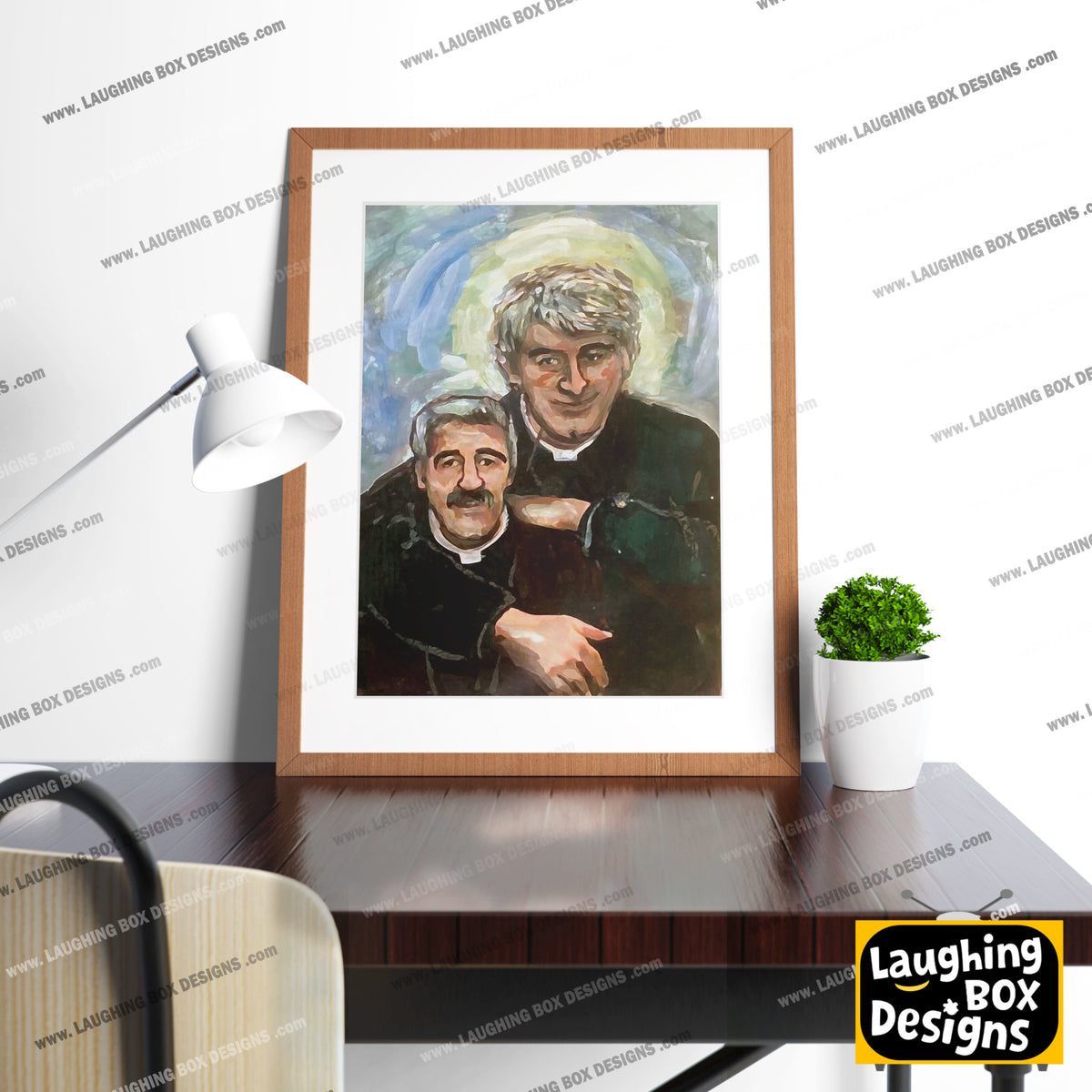 Father Stone Portrait Painting, Father Ted Print