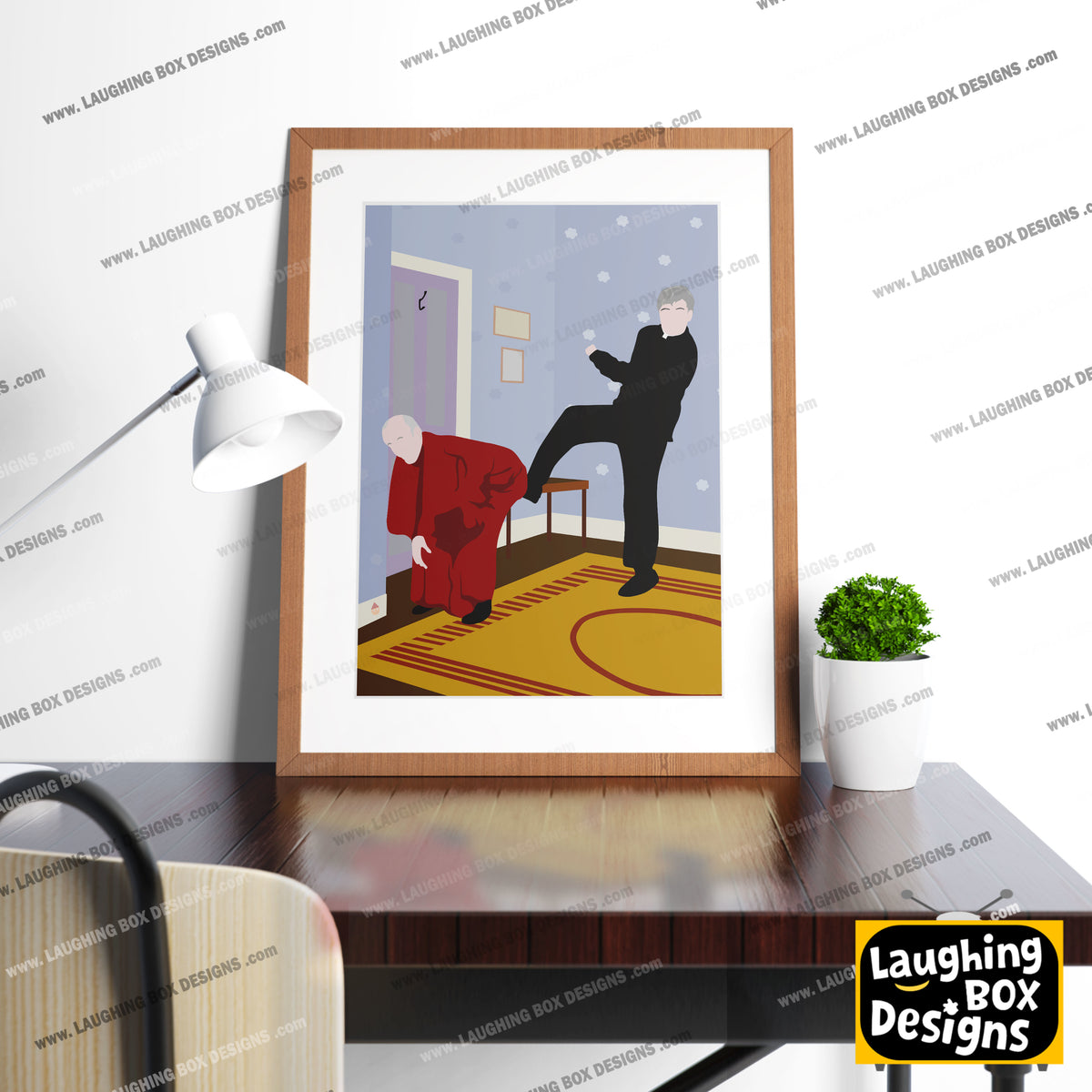 Kicking Bishop BrennanUp The Arse! Full Scene, Father Ted Print