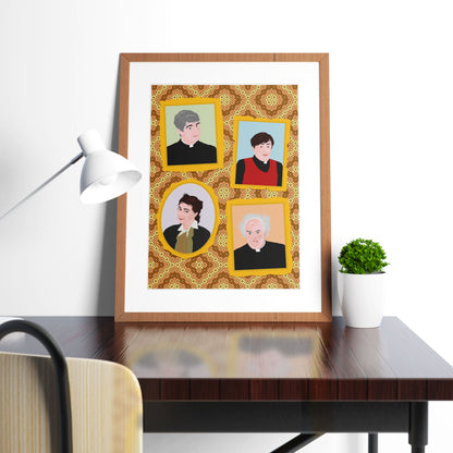 Father Ted Characters Portrait Wall Print, Father Ted Print