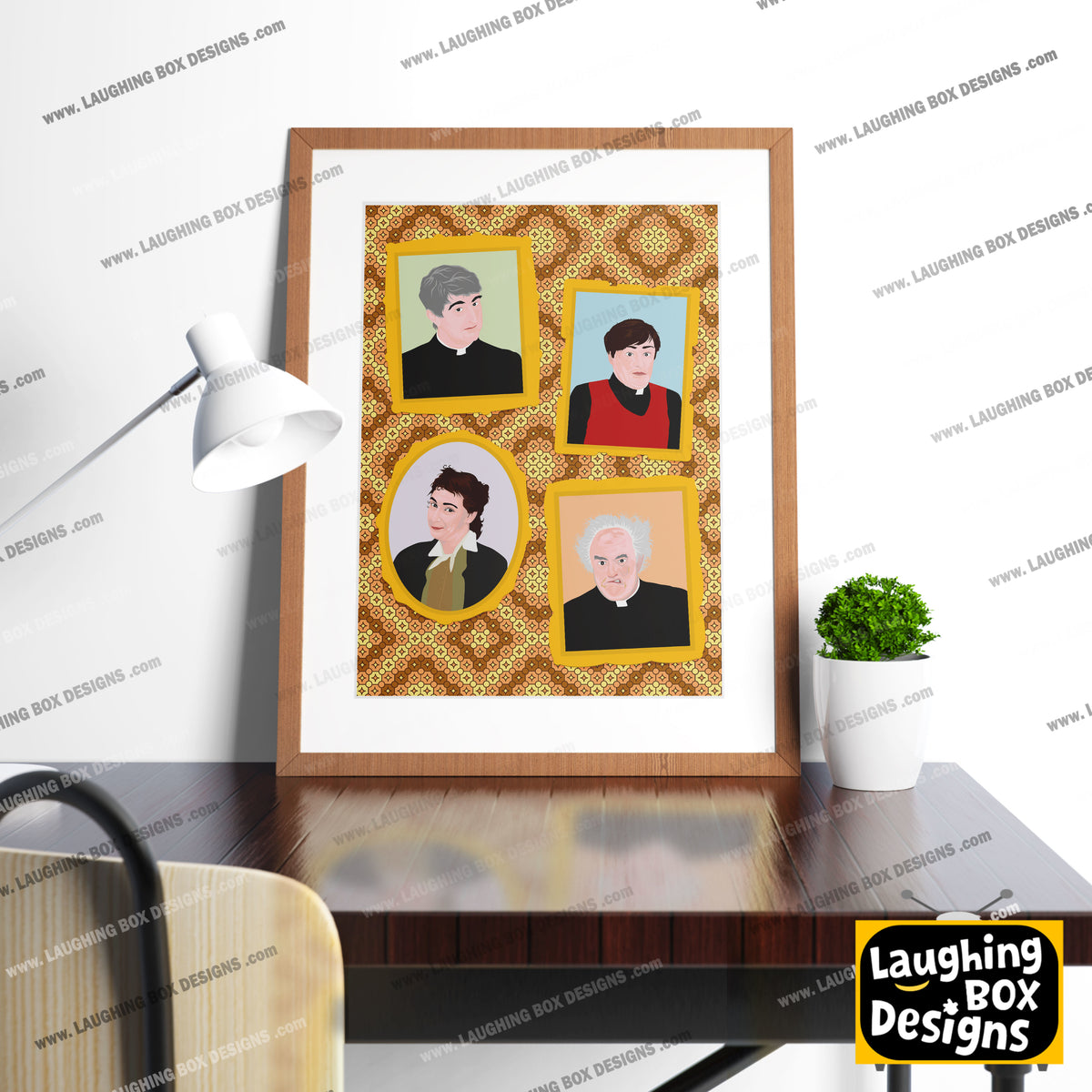 Father Ted Characters Portrait Wall Print, Father Ted Print