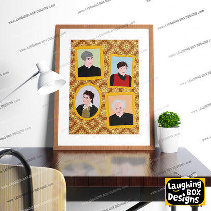 Father Ted Characters Portrait Wall Print, Father Ted Print