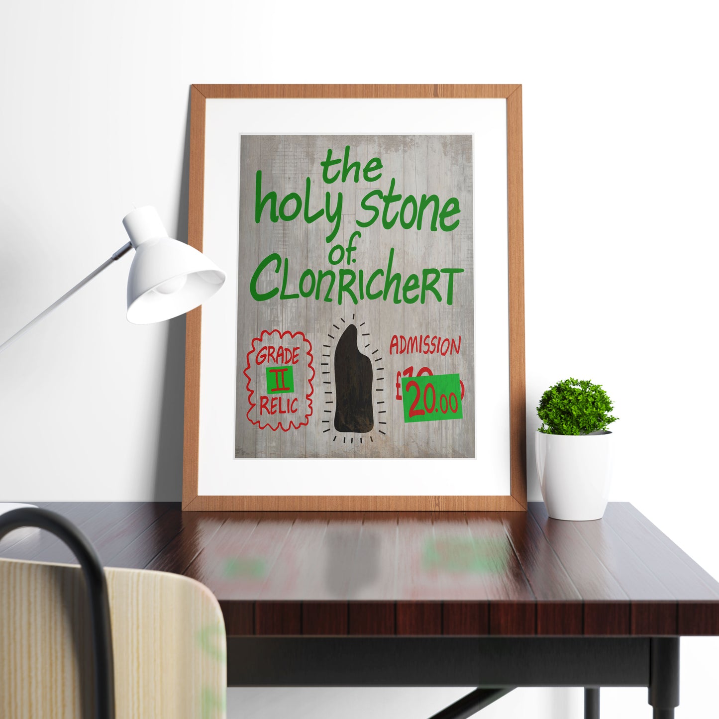 Holy Stone Of Clonrichert / Grade Two Relic Sign,  Father Ted Print